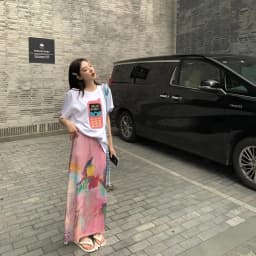 2025 Spring Autumn New Printed Half Length Skirt for Women's Summer High Waist Tulle Long Skirt Woman Split Straight Skirt