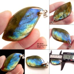 Stone Craft Natural Labradorite Raw Stone Polishing Geometric Shape Crystal Labradorite Pendent Exquisite Natural Training Stone
