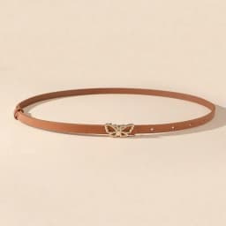 A Small Waist Belt with a Butterfly Buckle, Suitable for Dresses, Shirts and Jeans. It's a New Summer Style That Cinches the Wai