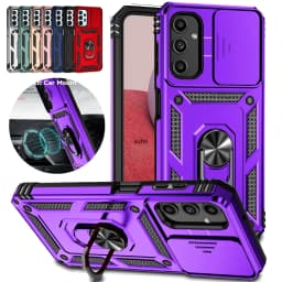 Stand Rotating Slide Camera Lens Military Grade Armor Case For Samsung S25 S24 S23 S22 S21 FE S20 Plus Note 20 Ultra M53 M33