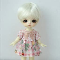 1/12 1/8 OB11 Doll Wigs D28053 3-4inch 4-5inch 5-6inch Enfant Cut Synthetic Mohair BJD Hair Lati Yellow &White Tiny Accessories