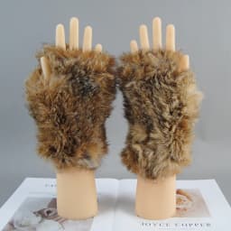 2026 New Fashion Real Rex Rabbit Fur Gloves Women Winter Genuine Fur Mittens Girl Fingerless Gloves Wrist Warmer Elastic Fluffy