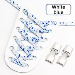 Stylish No Tie Elastic Shoelaces for Sneakers Effortlessly Unique Shoe Lace Splash Ink Flat Shoe Laces Design Suitable All Ages