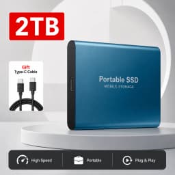 4TB Slim External SSD Portable Type-C Hard Drive USB 3.1 Storage for Mac Laptop PC Phone Backup Data