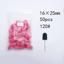 50PCS Green Nail Sanding Caps Bands With Rubber Drill Polishing Nail Art Rotating Remove Burrs Manicure Pedicure Accessory Tool