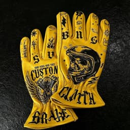 Anti-Slip Graffiti Motorcycle Gloves, Genuine Cowhide Leather Men's Moto — Cool Riding Gloves For Outdoor Sport Biker