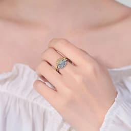 YILUOCD Sparkling Sun and Moon Adjustable Couple Rings CZ Open Promise Ring 2024 New Style Stackable Engagement Jewelry Day Gift