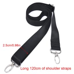1pcs Black Adjustable Nylon Shoulder Bag Belt Replacement Laptop Crossbody Camera Strap 120x2.5cm