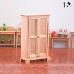 1/6 1/12 Dollhouse Miniature Bookcase Storage Rack Mini Wood Cherry Display Shelf Cabinet Cupboard Doll House Furniture Model