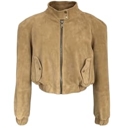 YOLOAgain Suede Leather Jacket Coat Women Real Leather Cropped Jacket Bomber Jacket