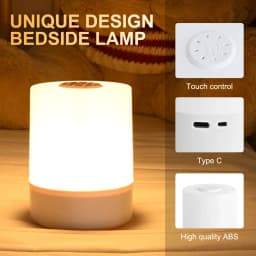 Touch Night Light Bedroom Table Lamp 3 Modes Dimming Rechargeable Night Lamp Ambient Light Soft Light Bedside Lamp For Kids Gift
