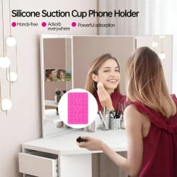 Double Side Silicone Suction Phone Holder Hands Free Stand for IPhone 15 Samsung Xiaomi Universal Support Telephone Grip Mount