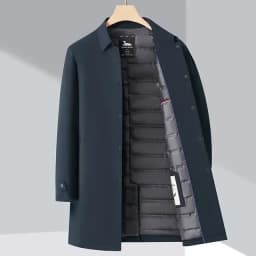 Clothes Thick Warm Coat Winter Business Casual Mid-length Lapel Coat Mens High-end Down Jacket White Duck Down Parka Luxury Male