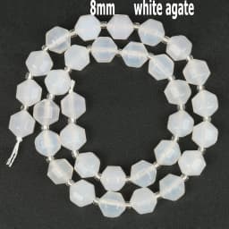 44 Types White Chalcedony Jade Agate Bead Natural Stone Rondelle Cube Faceted Loose Beads for Jewelry Making Bracelets Accessory