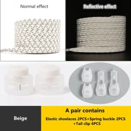 1 Pair Reflective Elastic Laces Sneakers Shoelaces for Sneakers Kids Adult Fast Without Tie Flat Rubber Bands Luminous Shoelace