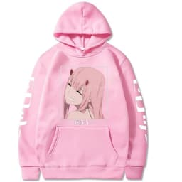 Harajuku Anime Darling In The Franxx Zero Two Graphic Print Hooded Men Women Hoodies Casual Sweatshirt Female Trendy Pullover