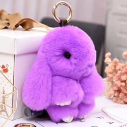 Fluffy Rabbit Pompon Bunny Keychain For Women Bag Car Key Chain Cute Rabbit Key Ring On Bag Car Trinket Pendant Gift