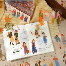Mr Paper 50-piece Character Coil Sticker Pad Cartoon Character Sticker Collection Planner & Diary DIY Album Decorative Materials