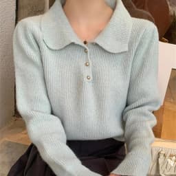 2026 Chic Turn Down Collar Knitted Sweaters Women Button Up Solid Color Sweater Pullovers Woman Korean Long Sleeve Jumpers Mujer