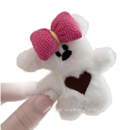 New Plush Bear Hair Clip Side Claws Bowknot Bear Barrettes Headdress for Women Cute Coffee Hairpin Bobby Pins for Broken Hair