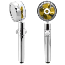 ZhangJi New Propeller Driven Shower Head with Stop Button and Cotton Filter Turbocharged High Pressure Handheld Shower Nozzle