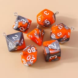 Leslie 7pcs/set Colorful Different Number Acrylic Dice Charms Game Props Multi-faceted Digital Dice for DIY Jewelry Making