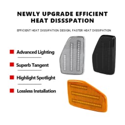 2Pcs Canbus LED Bumper Fender Side Marker Light Turn Signal Lamps For Hummer H3 2006-2010 H3T 2009-2010 39smd Amber OEM#15873638
