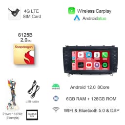 720P Carplay Android 13 Car DVD Player Navigation Stereo Autoradio GPS Radio For Mercedes Benz CLK 200K 280 350 W209 2005-2012