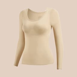 FINETOO Thermal Underwear Set Built‑in Bra Pads Seamless Thin Warm Long High Elasticity Ladies Winter Thermal Suit No Wear Bra