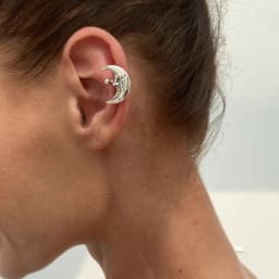 KunJoe 1 Pair Sun Moon C-Shaped Ear Clips Earrings for Womeb Hip Hop Geometric Non Piercing Earrings Ear-Cuff Summer Jewelry