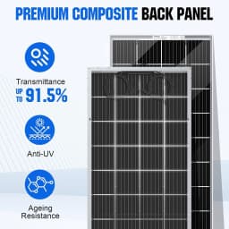 Bifacial solar panel 120W 18V monocrystalline Transparent solar panel for 12V batteries, photovoltaics for camper boat RV