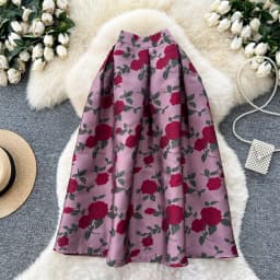 Chic Vintage Elegant jacquard slim High Waist Straight Skirt Korean Streetwear Autumn women clothing