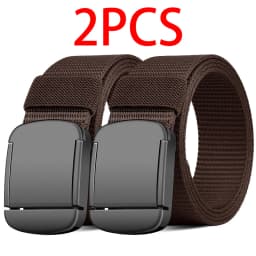 2PC Military Automatic Buckle Nylon Belt Outdoor Hunting Multifunctional Tactical Canvas Belt High Quality Men And Women Belt