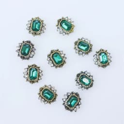 10pcs Retro Alloy Red Green Crystal Bright Strass Glitter Rhinestone Nail Art Decorations DIY 3D Jewelry Stone Supply Charms