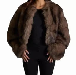 Women Faux Fur Coats Solid Fur Jackets Cotton Linen Round Neck Long Sleeves Open Stitch Loose Casual Office 2026 Autumn Winter