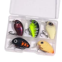HENGJIA 5pcs 1.5g-2g 3cm Mini Crankbait Kit Artificial Wobblers Hard Bait Bass Trout Fishing Lure Tackle Pesca Peche Truite