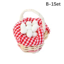 1Set 1:12 Dollhouse Miniature Egg Basket Duck Egg Frame Kitchen Food Model Pretend Play Toy Dollhouse Accessories