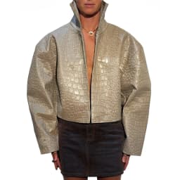 Women Cropped PU Leather Jackets Chic Stand Collar Wide Flare Sleeve Asymmetrical Wrap Open Front Coat 2026 Autumn Loose Jacket