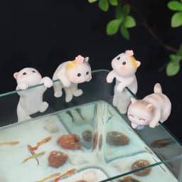 4pcs Climbing Kitten Figurines Cute Hanging Cat Decoration Ornaments for Flower pots, Fish Tank, Micro-landscape Tabletop Decor