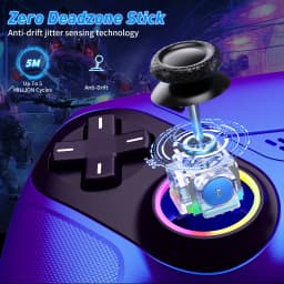 RGB Light Wireless Controller For PS5/PlayStation 5/Pro/Slim/PC Hall Effect Gamepad W/Marco/Turbo NO Drift Game Control Joystick