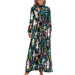White Music Notes Dress Note Worthy Print Sexy Maxi Dress Aesthetic Bohemia Long Dresses High Waist Pattern Clothing