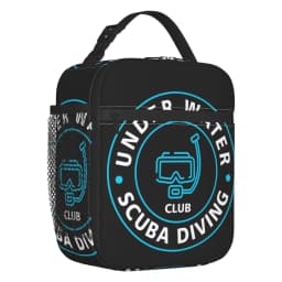 Scuba Diver Flag Resuable Lunch Box for Women Multifunction Dive Diving Thermal Cooler Food Insulated Lunch Bag Office Work