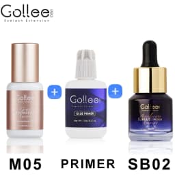 Gollee Quickly Dry Eyelash Extension Glue Lash Primer Super Bonder 0.5 Sec Fast Drying 6-8 Week Black Adhesive Professional Use