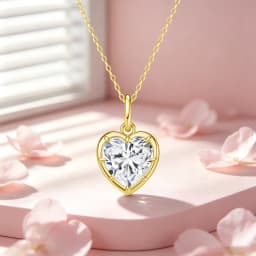 Heart Shape Necklace Pendant 2CT D Color Moissanite 14K Gold Filled for Girlfriend Fiancée Gift Valentine's Day Gifts Romantic