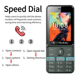Unlocked 4 Quad Sim Senior Phone 2.8" Big Display Durable Quick Dial Flashlight Large Button Loud Voice Slim Elderly Cellphone