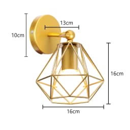 Industrial Loft LED Wall Lamp Lampshade Vintage Cage Wall Light Wall Sconce Fixture for Bedroom Living Room Home Indoor Lighting