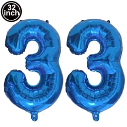 Blue Large Numbers Balloon 32 Inch 0 1 2 3 4 5 6 7 8 9 Birthday Digit Bachelorette Balloons Figure Golob Party Ballon Decoration
