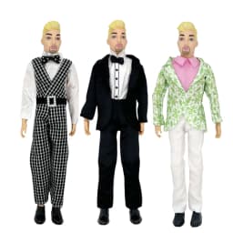 3 Sets Doll Clothing And Accessories Handmade Formal Business Suit Tuxedo Groom Clothes for 30cm/12in Ken Dolls