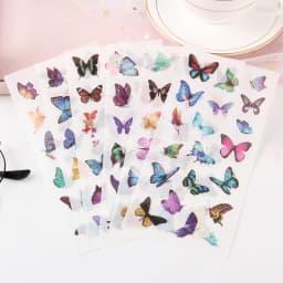 6 sheets/pack Cute Stickers Flower Cat Butterfly Washi Paper Stickers Pack Scrapbooking Supplies Japanese Kawaii Stationery