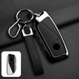 Metal Leather Car Key Case Cover For BMW 218i 220i 740i 760i 5-Series G60 X1 X2 X5 X6 X7 iX1 iX2 iX i5 i7 G05 Holder Shell